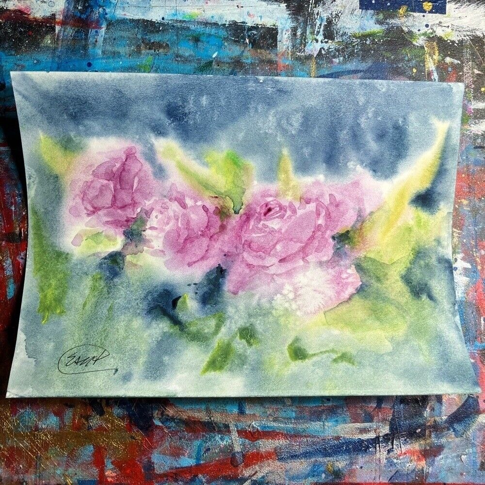 Peonies Original flowers Painting watercolor art Floral impressionist Artettina